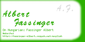 albert fassinger business card